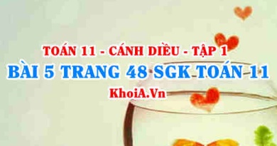 Bài 5 trang 48 SGK Toán 11 tập 1 Cánh Diều